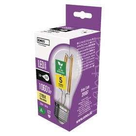 LED žiarovka EMOS Filament klasik, 5W, 1060lm, E27, teplá biela 

 obrázok produktu 5 z 14
