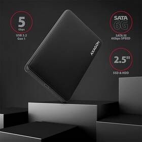 Externý rámček Axagon SLIDE box 2.5" USB-C 3.2 Gen 1, SATA 6G čierny

 obrázok produktu 1 z 1