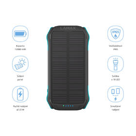 Powerbank LAMAX Journey 12 000mAh čierny/tyrkysový

 obrázok produktu 5 z 10