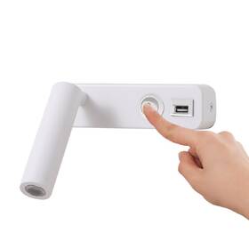 Nástenné svietidlo IMMAX GOAL LED, vypínač, USB, 3W biele

 obrázok produktu 3 z 8