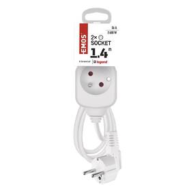 Kábel predlžovací EMOS 2 x zásuvka, 1,4 m biely

 obrázok produktu 2 z 4