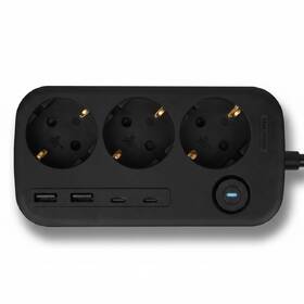 Kábel predlžovací Huslog 15W 3xzásuvka, 2xUSB-C, 2xUSB, 1x držiak na telefón čierny

 obrázok produktu 6 z 9