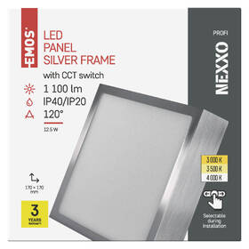 LED stropné svietidlo EMOS Nexxo, štvorec, 12,5 W, CCT kovové

 obrázok produktu 2 z 2