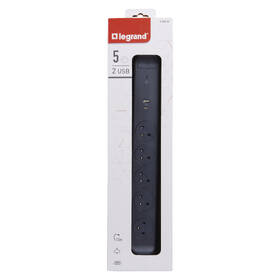 Prepäťová ochrana Legrand 5x zásuvka, USB, USB-C 1,5m čierna

 obrázok produktu 5 z 5