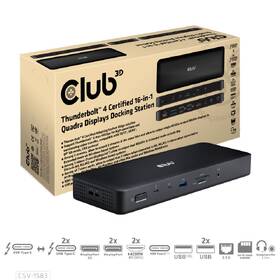 Dokovacia stanica Club3D 16v1 ThunderBolt 4, 2xThunderbolt/3xDP/2xHDMI/3xUSB/RJ45/SD-TF Karta/1xUSB-C 150W PD čierna

 obrázok produktu 2 z 2