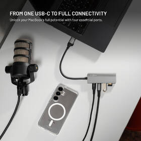 USB Hub FIXED USB-C 4-port, USB-A adapter sivý

 obrázok produktu 3 z 6