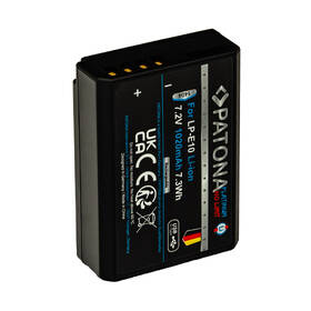 Batéria PATONA pre foto Canon LP-E10 1020mAh Li-Ion Platinum, USB-C čierna

 obrázok produktu 3 z 4