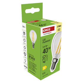LED žiarovka EMOS Filament Mini Globe, 3,4 W, E14, teplá biela 

 obrázok produktu 7 z 7