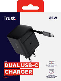 Nabíjačka do siete Trust MAXO Retractable 65W, USB-C čierny

 obrázok produktu 6 z 11