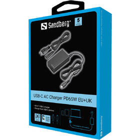 Sieťový adaptér Sandberg AC Charger PD65W, EU+UK čierny

 obrázok produktu 3 z 3