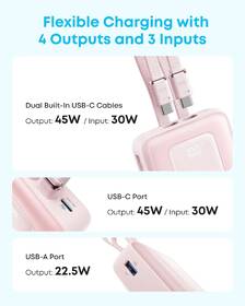 Powerbank Anker Anker Zolo 20000mAh, 45W s káblom USB-C čierny

 obrázok produktu 5 z 5