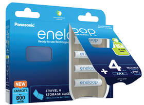 Batéria nabíjacia Panasonic Eneloop AAA, HR03, 800mAh, Ni-MH, blister 4ks + Cestovné puzdro na 4ks nabíjacích batérii 

 obrázok produktu 3 z 4
