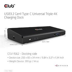 Dokovacia stanica Club3D USB-C (5xUSB/USB-C/3xHDMI/2xDP/Ethernet/Audio), Triple 4K napájací adaptér 

 obrázok produktu 6 z 10
