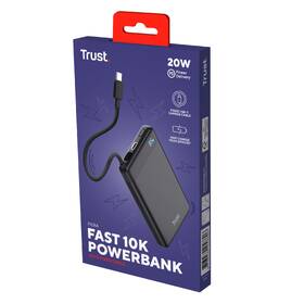 Powerbank Trust Fiera, 10000 mAh, s káblom, 2x USB-C čierna

 obrázok produktu 11 z 11