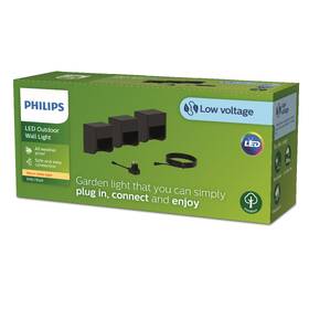 Nástenné svietidlo Philips Grits GardenLink, 24 V, sada čierne

 obrázok produktu 5 z 5