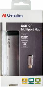 USB Hub Verbatim USB-C/2x USB 3.0, USB-C, HDMI sivý

 obrázok produktu 7 z 7