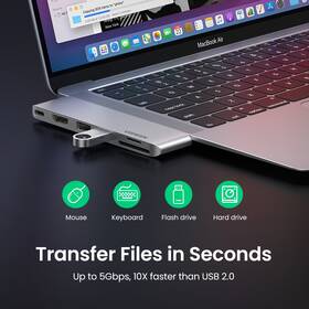 USB Hub UGREEN 6-in-2 USB-C pre MacBook Pro 

 obrázok produktu 2 z 5