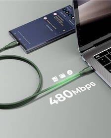 Kábel Voltme Powerlink Rugg Series USB-C/USB-C, CTC 5A/100W 1,8m zelený

 obrázok produktu 3 z 4