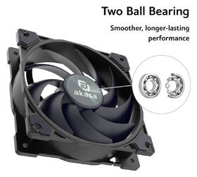 Ventilátor AKASA Black Two Ball Bearing, 120 mm, PWM čierny

 obrázok produktu 5 z 5