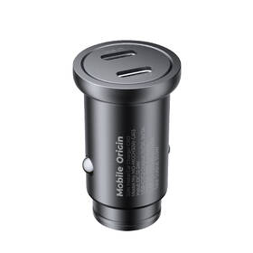 Adaptér do auta Mobile Origin Metal 30W, 2x USB-C čierny

 obrázok produktu 1 z 10