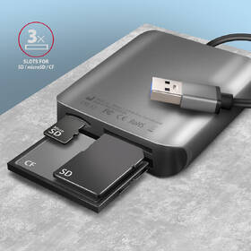 Čítačka pamäťových kariet Axagon CRE-S3 USB-A SUPERSPEED 3-slot & lun SD/microSD/CF, UHS-II 

 obrázok produktu 2 z 5