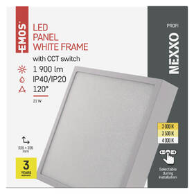 LED stropné svietidlo EMOS Nexxo, štvorec, 21W, CCT biele

 obrázok produktu 2 z 2