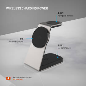 Bezdrôtová nabíjačka FIXED MagPowerstation Alu 2, 3v1 MagSafe, Qi2 

 obrázok produktu 6 z 13