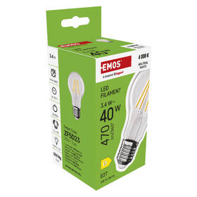 LED žiarovka EMOS Filament A60, 3,4 W, E27, neutrálna biela 

 obrázok produktu 7 z 7