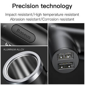 Adaptér do auta Baseus Y-type 2x USB + zapaľovač, 3.4A čierny

 obrázok produktu 3 z 7