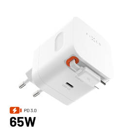 Nabíjačka do siete FIXED GaN 2xUSB-C, PD 3.0, so samonavíjacím káblom, 65W biela

 obrázok produktu 1 z 10