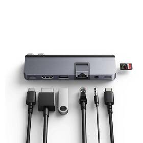 USB Hub Targus USB-C HD7-in-2 /1× USB 3.0, 2× USB-C, HDMI, Jack 3,5 mm, LAN, microSD na MacBook a NTB sivý

 obrázok produktu 3 z 9