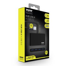 USB Hub PORT CONNECT USB-A , 4x USB 3.0 čierny

 obrázok produktu 4 z 4