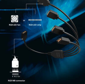 Adaptér AKASA RGB LED Splitter and extension čierny

 obrázok produktu 3 z 3