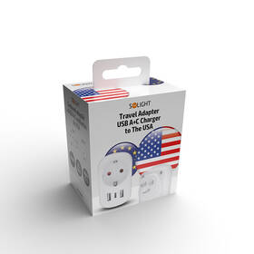 Cestovný adaptér Solight USA USB A+C na použitie v Spojených štátoch, typ B biely

 obrázok produktu 4 z 5