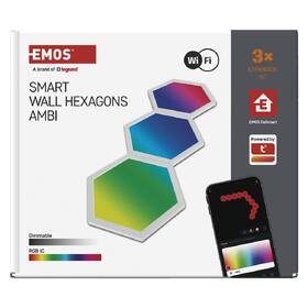 Nástenné svietidlo EMOS GoSmart, 1,8 W, RGB hexagons (3 ks) biele

 obrázok produktu 5 z 7