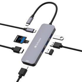 USB Hub Verbatim USB-C Pro Multiport 8 Port strieborný

 obrázok produktu 2 z 4
