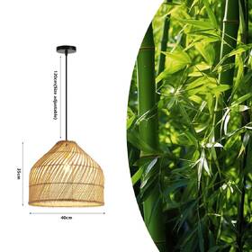 Závesné svietidlo IMMAX BOHO PELO, D40cm, E27, prírodný ratan čierne/hnedé

 obrázok produktu 2 z 5
