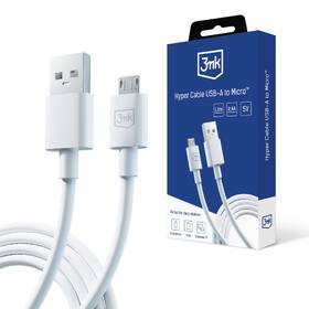Kábel 3mk Hyper USB-A/microUSB, 2,4A, 1,2m biely

 obrázok produktu 7 z 8