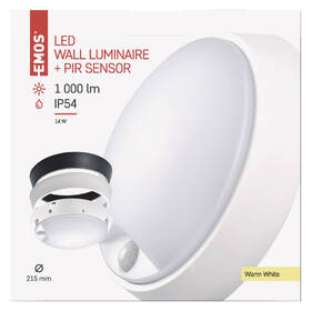 LED stropné svietidlo EMOS Zuri, kruh, 14W, teplá biela, pohybové čidlo čierne/biele

 obrázok produktu 2 z 2
