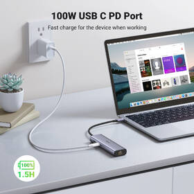 USB Hub UGREEN 7-in-1 4K HDMI USB-C sivý

 obrázok produktu 3 z 8