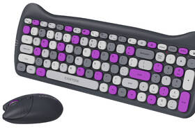 Klávesnica s myšou Canyon Kitty edícia HSET-W6 bezdrôtový set + podložka, CZ layout sivá/fialová

 obrázok produktu 4 z 5