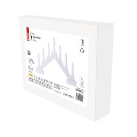 LED dekorácie EMOS 7 LED svietnik drevený biely, 29 cm, 2x AA, vnútorná, teplá biela, časovač 

 obrázok produktu 4 z 5