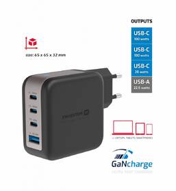 Nabíjačka do siete Swissten GaN 3x USB-C 100W PD + 1x USB-A 18W QC čierna

 obrázok produktu 1 z 2