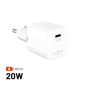 Nabíjačka do siete FIXED Mini, PD 20W, 1xUSB-C biela

 obrázok produktu 1 z 9