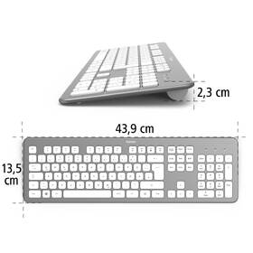 Klávesnica Hama KW-700, CZ/SK strieborná/biela

 obrázok produktu 5 z 7