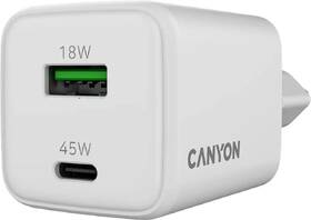 Nabíjačka do siete Canyon GaN USB-A/USB-C 45 W biela

 obrázok produktu 4 z 4