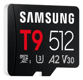 Pamäťová karta Samsung T9 MicroSDXC 512GB UHS-I U3 (200R/130W) + USB Adaptér čierna

 obrázok produktu 4 z 6