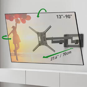 Držiak na TV Barkan BM464L, polohovateľný, pre uhlopriečku 13" až 83", nosnosť 60 kg čierny

 obrázok produktu 4 z 4