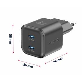 Nabíjačka do siete Swissten GaN, PD 2x USB-C 20W čierna

 obrázok produktu 2 z 3