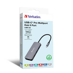 USB Hub Verbatim USB-C Pro Multiport 9 Port strieborný

 obrázok produktu 4 z 4